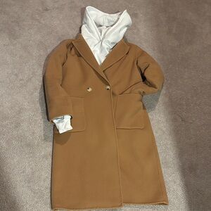 Zara Tan Trench Coat M 48%wool,27% polyester,25% viscose